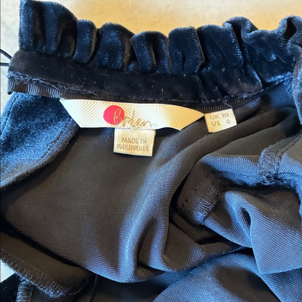 Boden Velvet Ruffle Neck Top - Picture 8 of 8